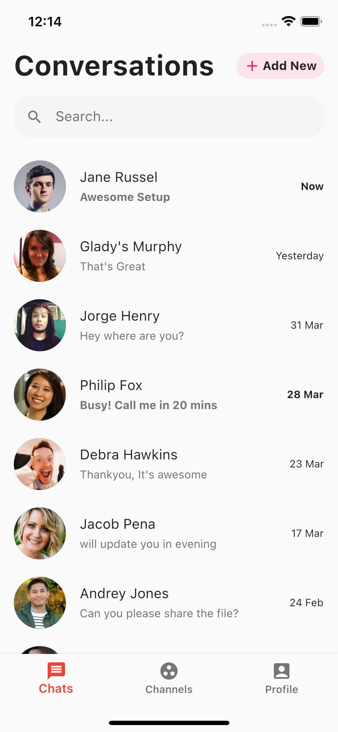 Flutter Simple chat UI 실행 화면 06