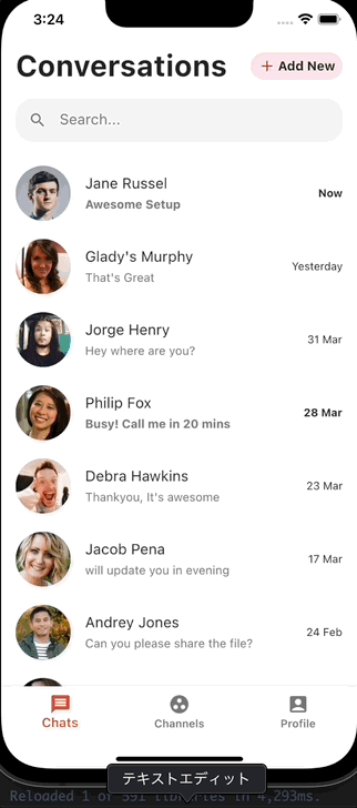 Flutter Simple chat UI ex 04